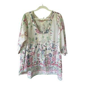 Magnolia Pearl Iruka Blouse One Size Hippie Boho Cotton